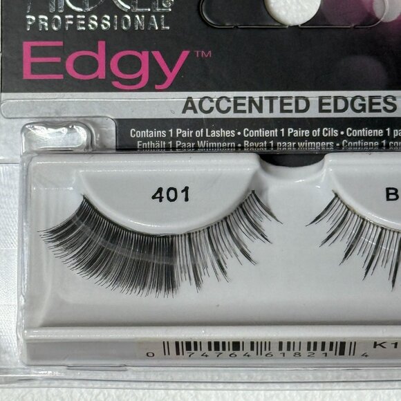 Ardell Edgy 401 Lash Duo • 2 Pack Dramatic Black Accent False Eyelashes - Picture 3 of 4
